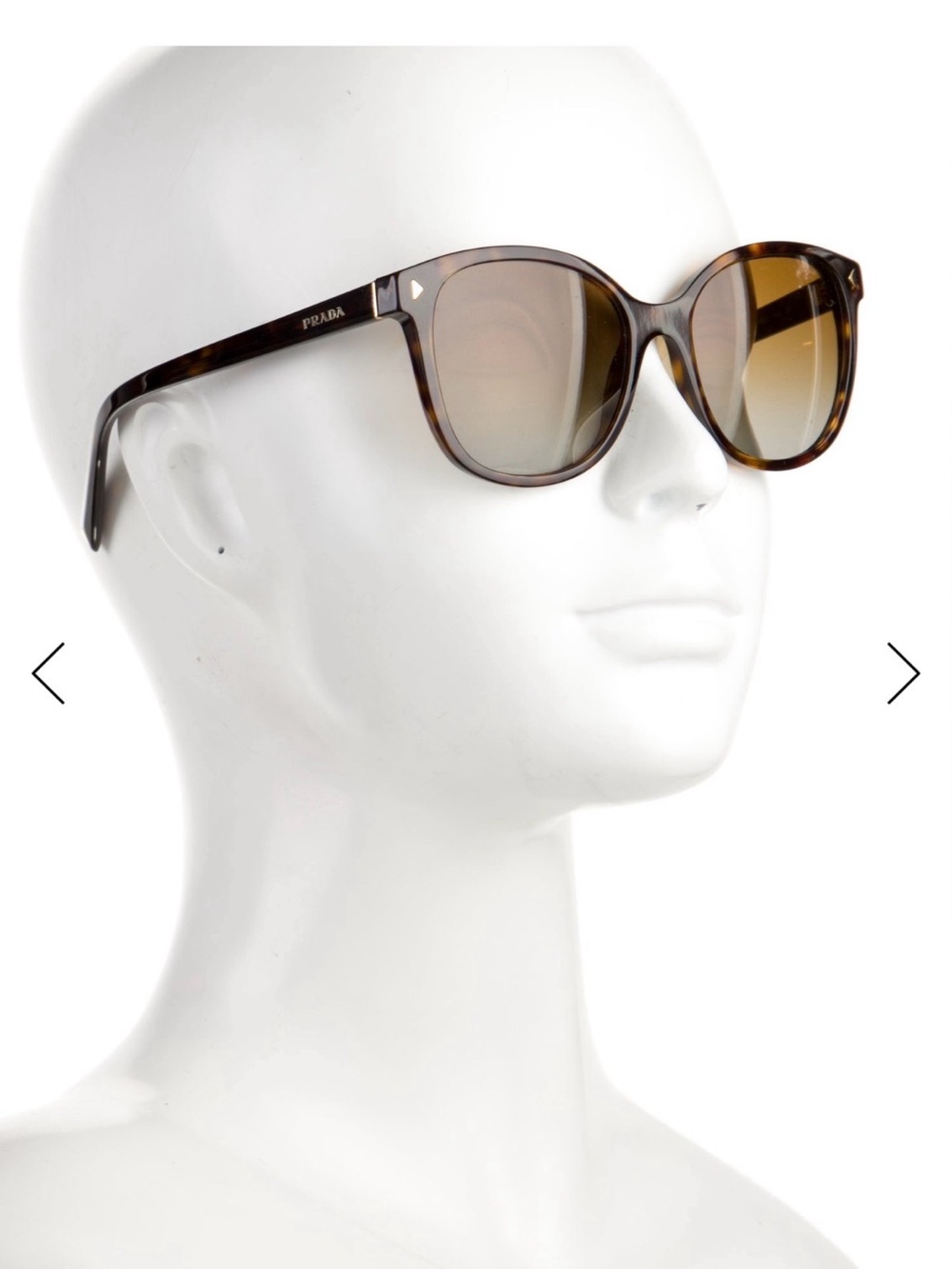Prada Polarized Women's Tortoiseshell Frame Sunglasses with Brown Gradient Lense